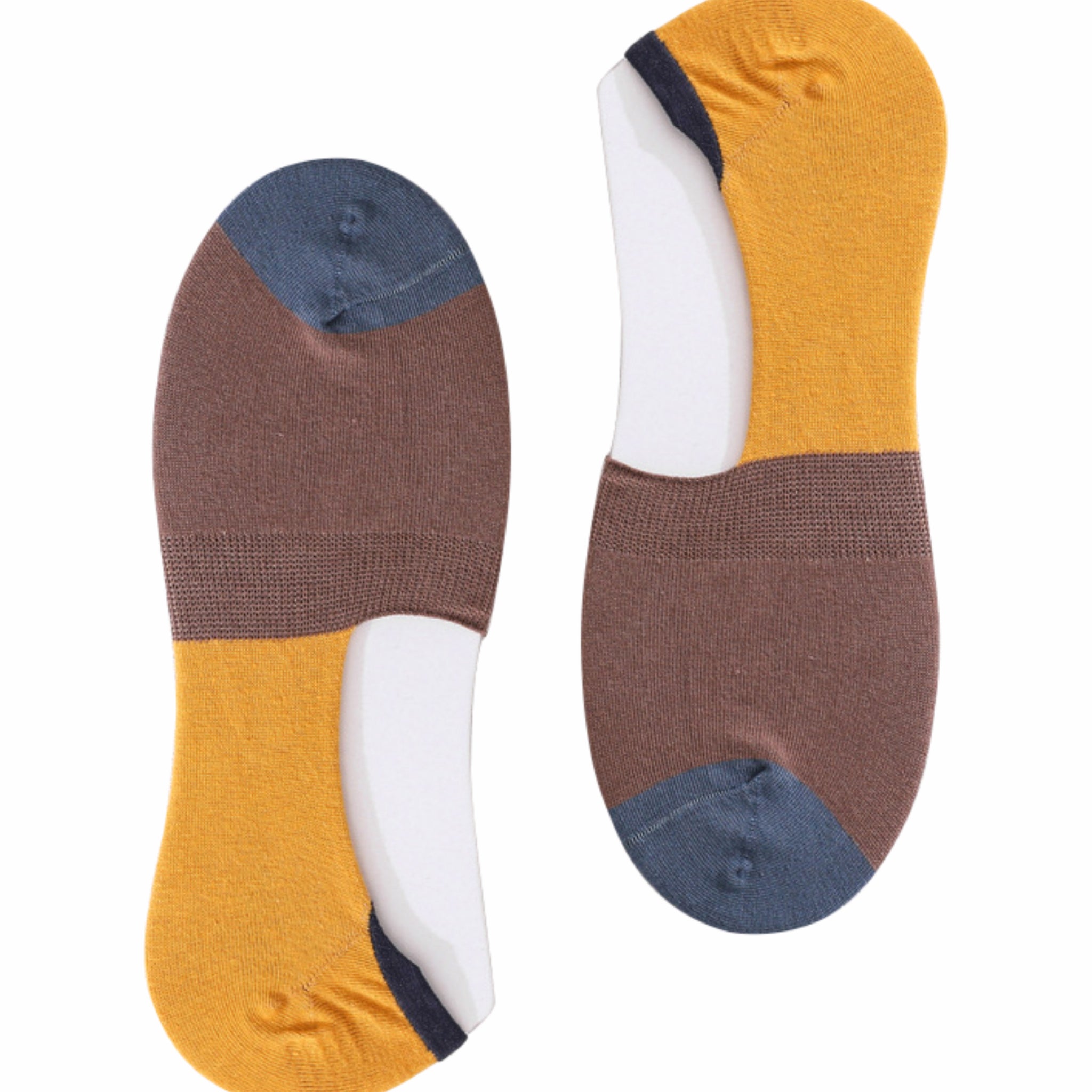 MoMo Island Men's Comfortable Color - Blocked Invisible Boat Socks
