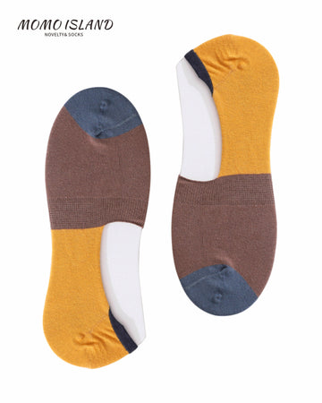 MoMo Island Men's Comfortable Color - Blocked Invisible Boat Socks