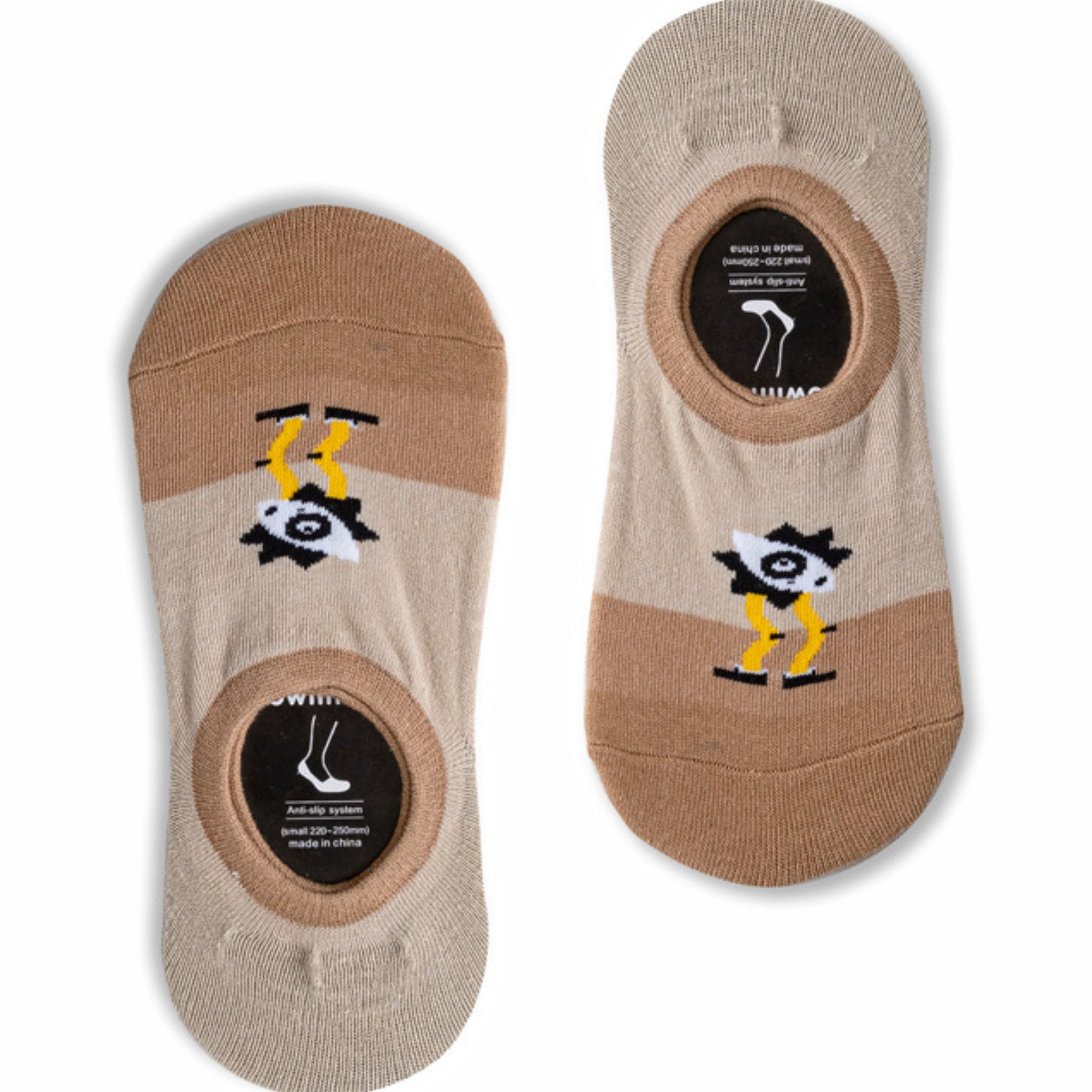 MoMo Island Anti - Slip Invisible Socks Featuring Cute Cartoon Eye - Leg Designs