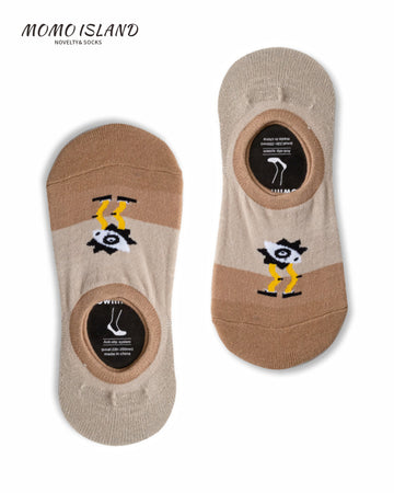 MoMo Island Anti - Slip Invisible Socks Featuring Cute Cartoon Eye - Leg Designs