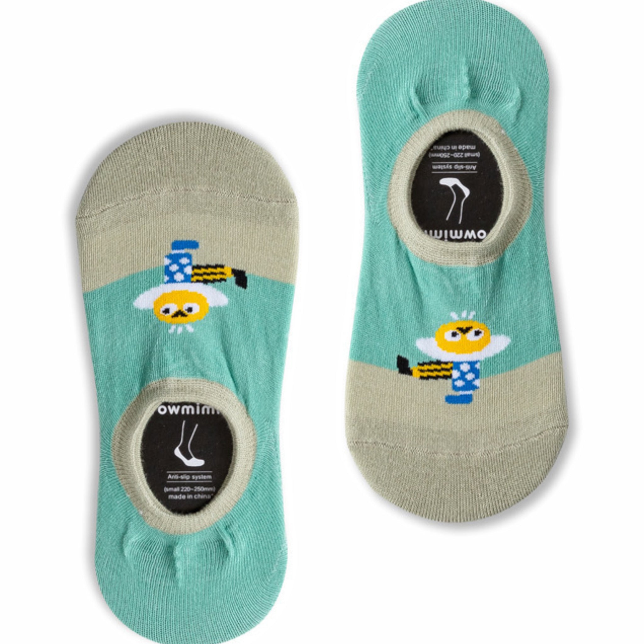 MoMo Island Anti - Slip Invisible Socks Featuring Adorable Cartoon Bees