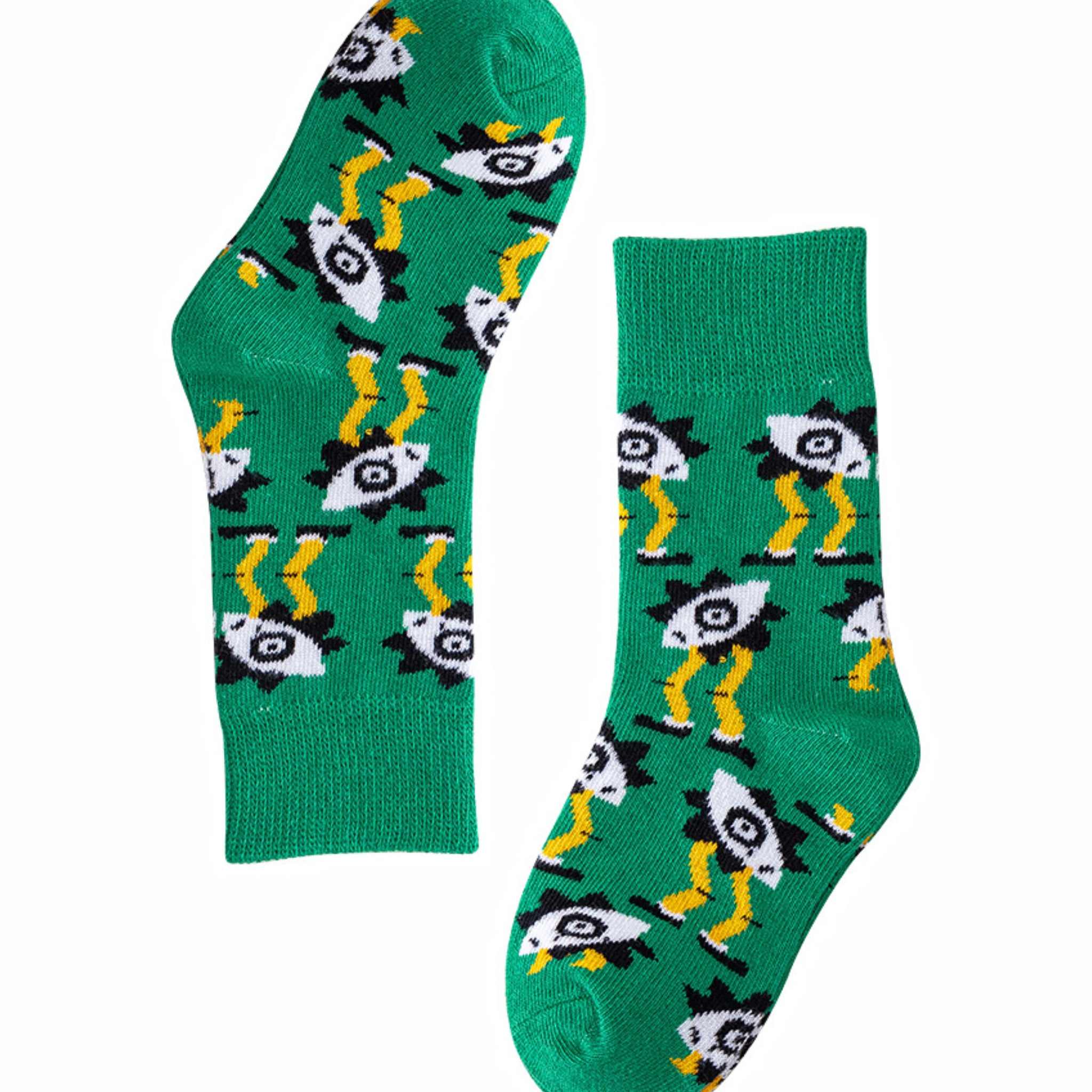 MoMo island Children's Comfy Fun Character Green Socks